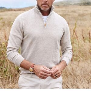 Collars & Co. Men's XL Napoli Accent Quarter Zip Wool Cashmere Sweater New